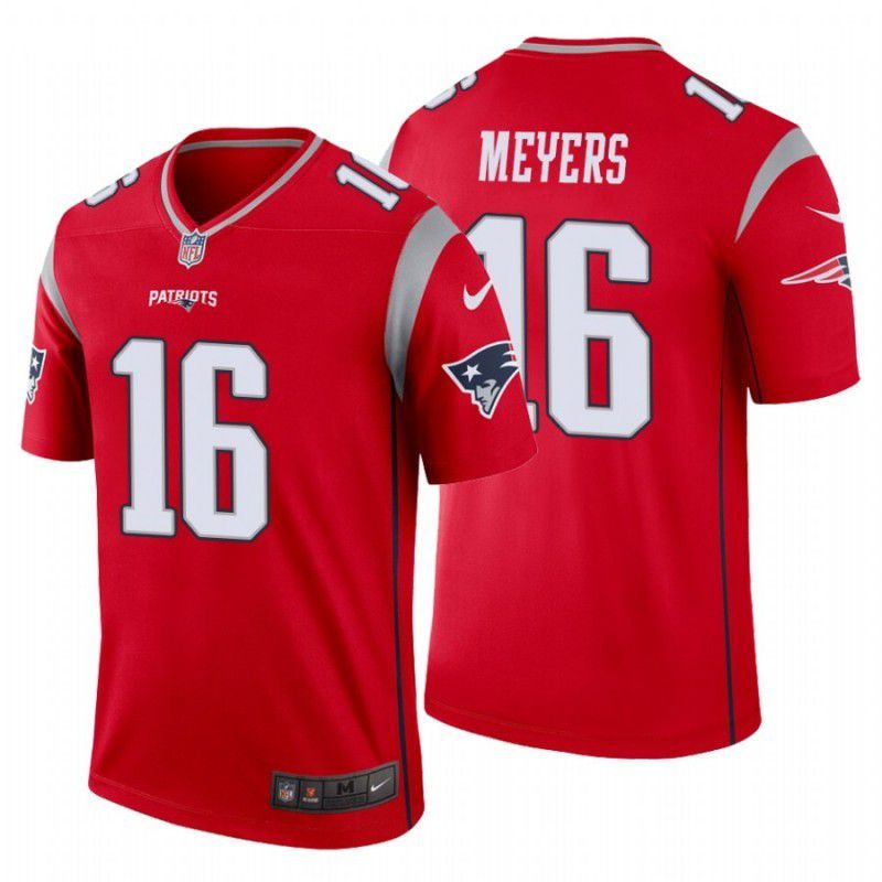 Men New England Patriots #16 Jakobi Meyers Nike Red Inverted Legend NFL Jersey
